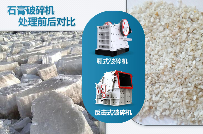 石膏破碎前后對比圖 石膏破碎前后對比圖