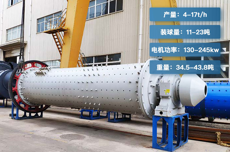 183球磨機(jī)一小時(shí)產(chǎn)量多少噸？有多重？各參數(shù)介紹