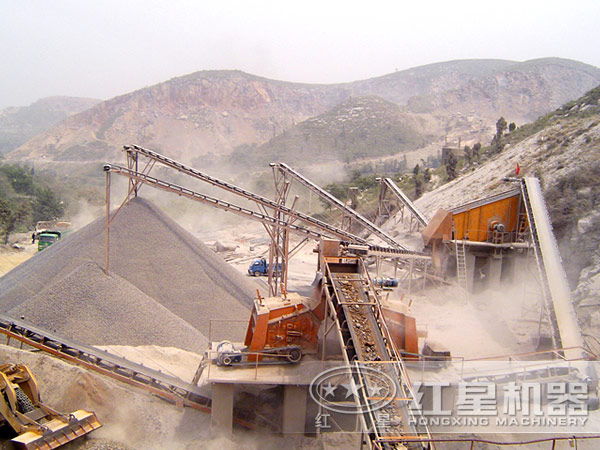 石子生產(chǎn)線加工客戶現(xiàn)場(chǎng)