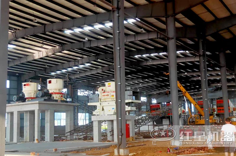 湖北客戶制砂生產(chǎn)線安裝現(xiàn)場